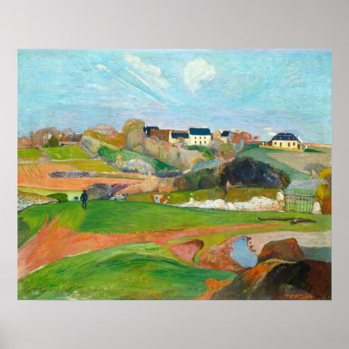 Landscape at Le Pouldu _ Paul Gauguin Fine Art Poster