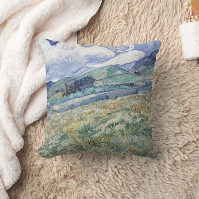  Landscape Behind Saint-Paul Vincent van Gogh  Throw Pillow (Blanket)
