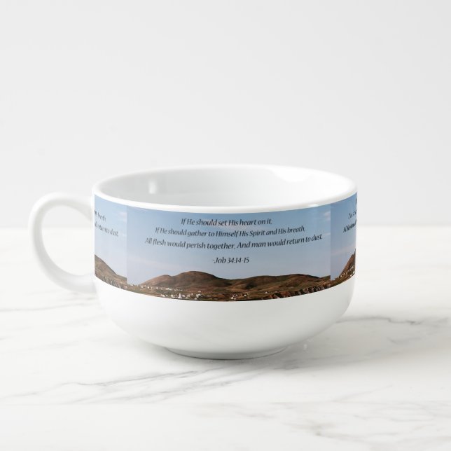 Landscape Bible Quotes Soup Mug (Right)