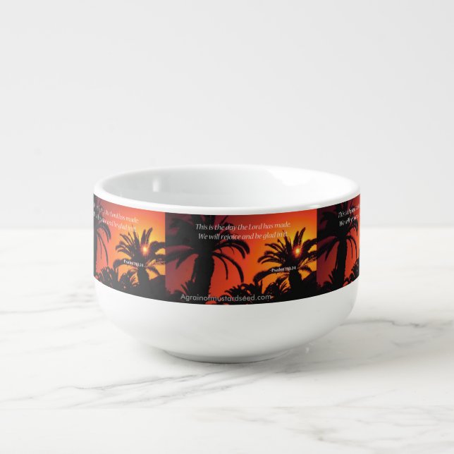 Landscape Bible Quotes Soup Mug (Front)