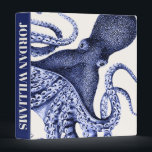 Landscape Blue Octopus 3 Ring Binder<br><div class="desc">Landscape Blue Octopus by Fab Funky. Features an up-close shot of a purplish blue octopus.|191000D</div>