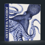 Landscape Blue Octopus 3 Ring Binder<br><div class="desc">Landscape Blue Octopus by Fab Funky. Features an up-close shot of a purplish blue octopus.|191000D</div>