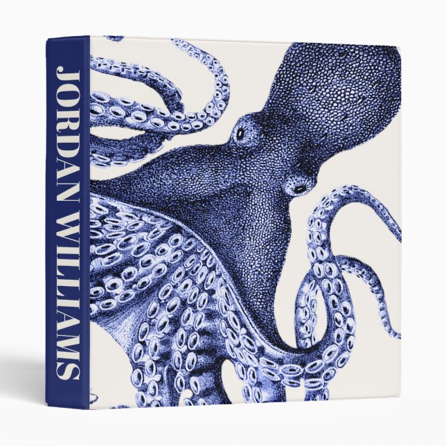 Landscape Blue Octopus 3 Ring Binder (Front/Spine)
