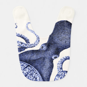 Landscape Blue Octopus Baby Bib