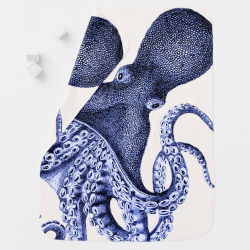 Landscape Blue Octopus Baby Blanket