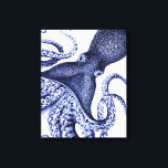 Landscape Blue Octopus Canvas Print<br><div class="desc">Landscape Blue Octopus by Fab Funky. Features an up-close shot of a purplish blue octopus.|191000D</div>