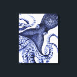 Landscape Blue Octopus Canvas Print<br><div class="desc">Landscape Blue Octopus by Fab Funky. Features an up-close shot of a purplish blue octopus.|191000D</div>
