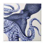 Landscape Blue Octopus Ceramic Tile<br><div class="desc">Landscape Blue Octopus by Fab Funky. Features an up-close shot of a purplish blue octopus.|191000D</div>