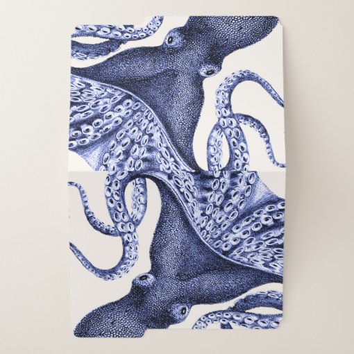 Landscape Blue Octopus File Folder | Zazzle