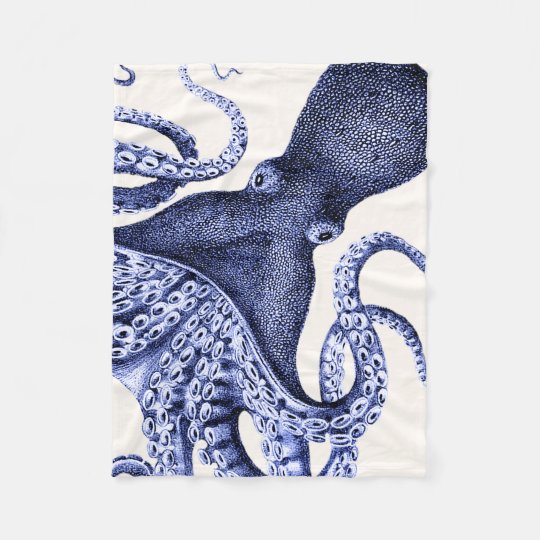 Landscape Blue Octopus Fleece Blanket | Zazzle.com