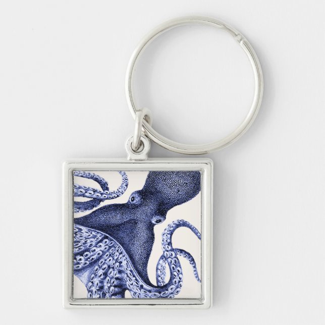 Landscape Blue Octopus Keychain (Front)