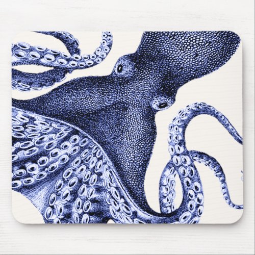 Landscape Blue Octopus Mouse Pad