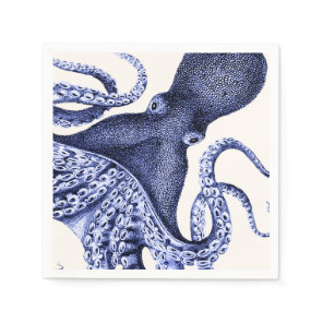 Landscape Blue Octopus Napkins