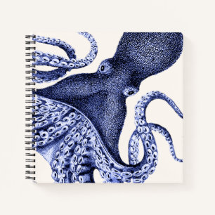 Landscape Blue Octopus Notebook