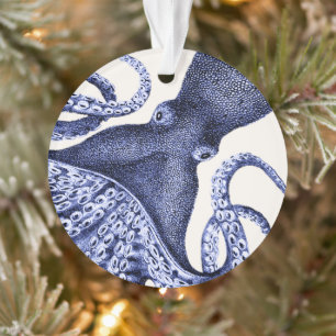 Landscape Blue Octopus Ornament
