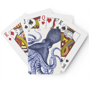 Landscape Blue Octopus Poker Cards
