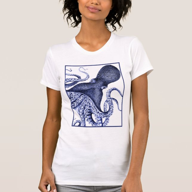 Landscape Blue Octopus T-Shirt (Front)