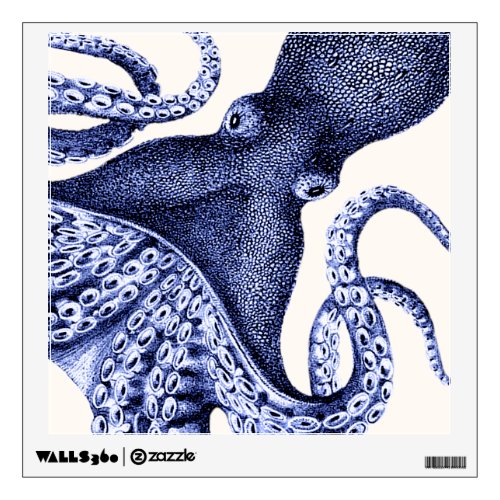 Landscape Blue Octopus Wall Decal