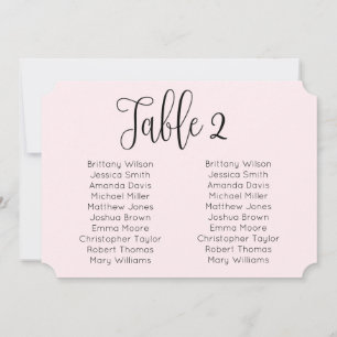 Landscape blush wedding seating chart. Pink modern Invitation