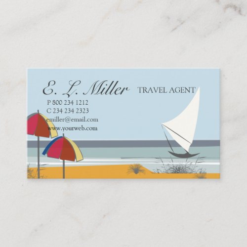 Boat Sailboat Ocean Business Card Template