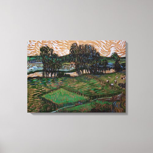 Landscape Bridge Across Oise by Vincent van Gogh Canvas Print