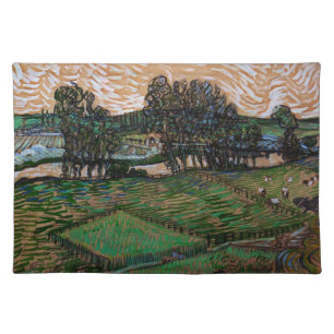 Landscape, Bridge Across Oise by Vincent van Gogh Cloth Placemat
