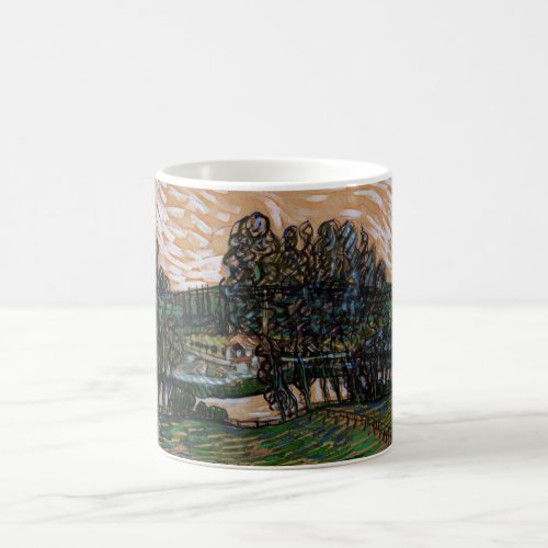 Landscape Bridge Across Oise by Vincent van Gogh Coffee Mug