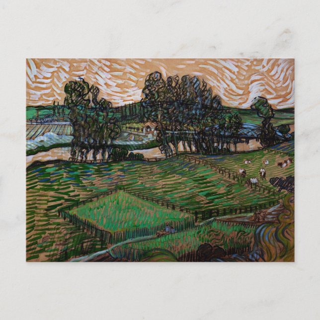Landscape, Bridge Across Oise by Vincent van Gogh Postcard (Front)