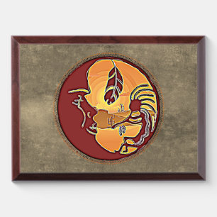 Landscape Button - Kokopelli Moon Feather 1 Award Plaque