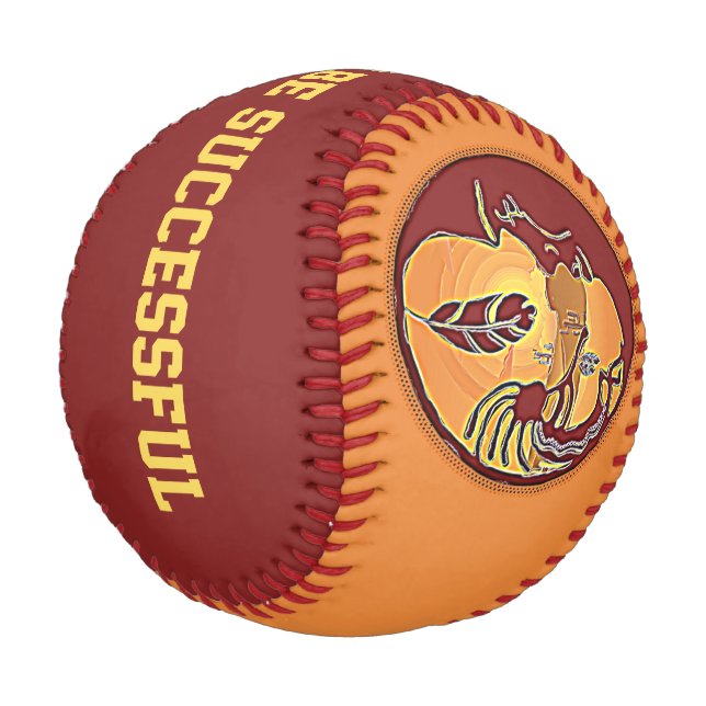 Landscape Button - Kokopelli Moon Feather 1 Baseball (Angled)