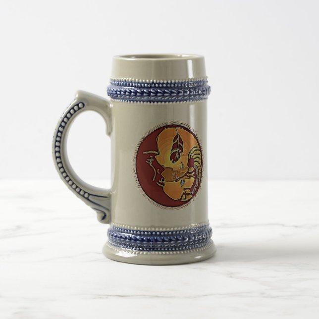 Landscape Button - Kokopelli Moon Feather 1 Beer Stein (Left)