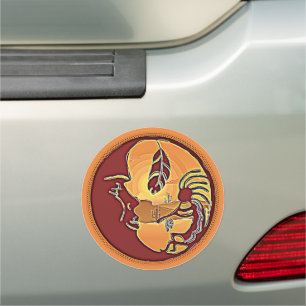 Landscape Button - Kokopelli Moon Feather 1 Car Magnet