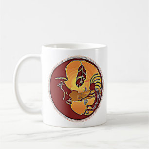 Landscape Button - Kokopelli Moon Feather 1 Coffee Mug