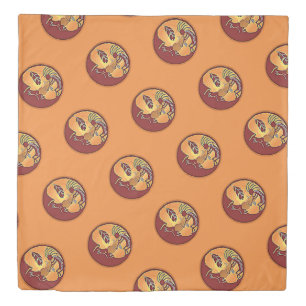 Landscape Button - Kokopelli Moon Feather 1 Duvet Cover