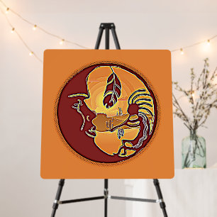 Landscape Button - Kokopelli Moon Feather 1 Foam Board