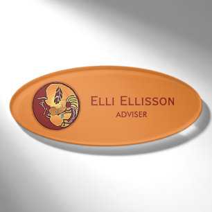 Landscape Button - Kokopelli Moon Feather 1 Name Tag