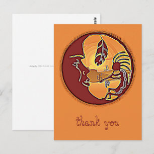 Landscape Button - Kokopelli Moon Feather 1 Postcard