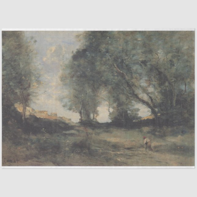 Landscape (by Camille Corot) Tissue Paper (Front)