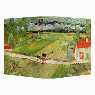 Landscape, Carriage and Train by Vincent van Gogh 3 Ring Binder