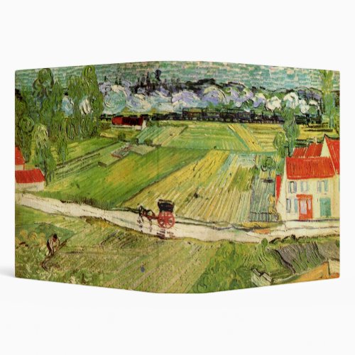 Landscape Carriage and Train by Vincent van Gogh 3 Ring Binder
