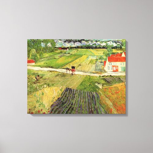 Landscape Carriage and Train by Vincent van Gogh Canvas Print