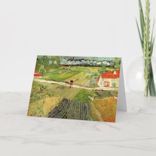 Landscape Carriage and Train by Vincent van Gogh Card