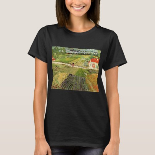 Landscape Carriage and Train by Vincent van Gogh T_Shirt