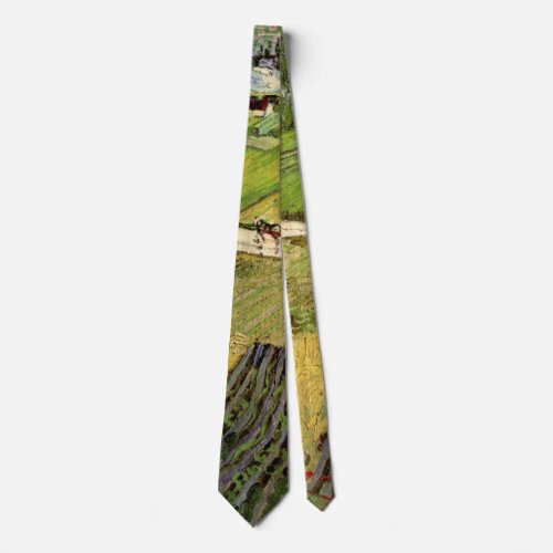 Landscape Carriage and Train by Vincent van Gogh Tie