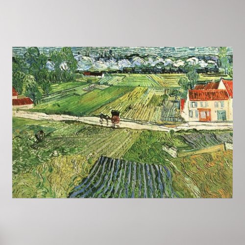 Landscape Carriage with Train by Vincent van Gogh Poster