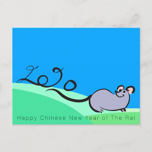Landscape Cartoon Mouse Chinese Rat Year 2020 P Invitation Postcard