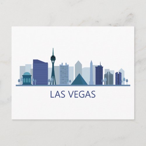 Landscape City View  Las Vegas Nevada Blue Postcard