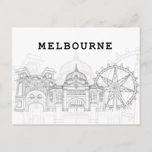 Landscape City View Melbourne, Australia Postcard