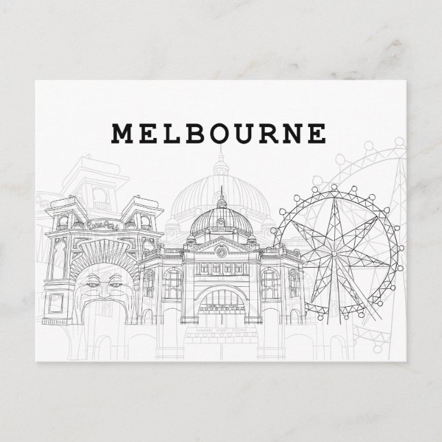 Landscape City View | Melbourne, Australia Postcard (Front)