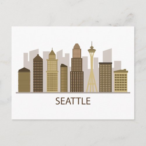 Landscape City View  Seattle Washington Postcard